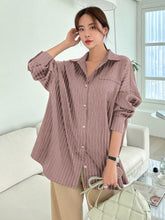 DAZY Casual Striped Long Sleeve Shirt For Autumn